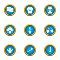 Smoke icons set. Flat set of 9 smoke vector icons for web isolated on white background