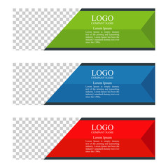 Vector Abstract Horizontal Web Banner Template Photo Picture Space