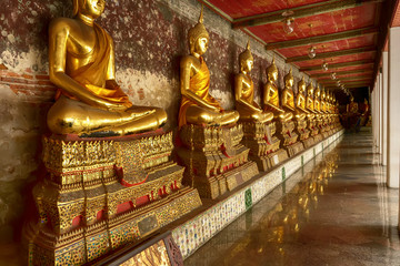 Fototapeta premium One landmark of Wat Suthat Thepwararam in Bangkok, Thailand. A place everyone in every religion can be viewed.