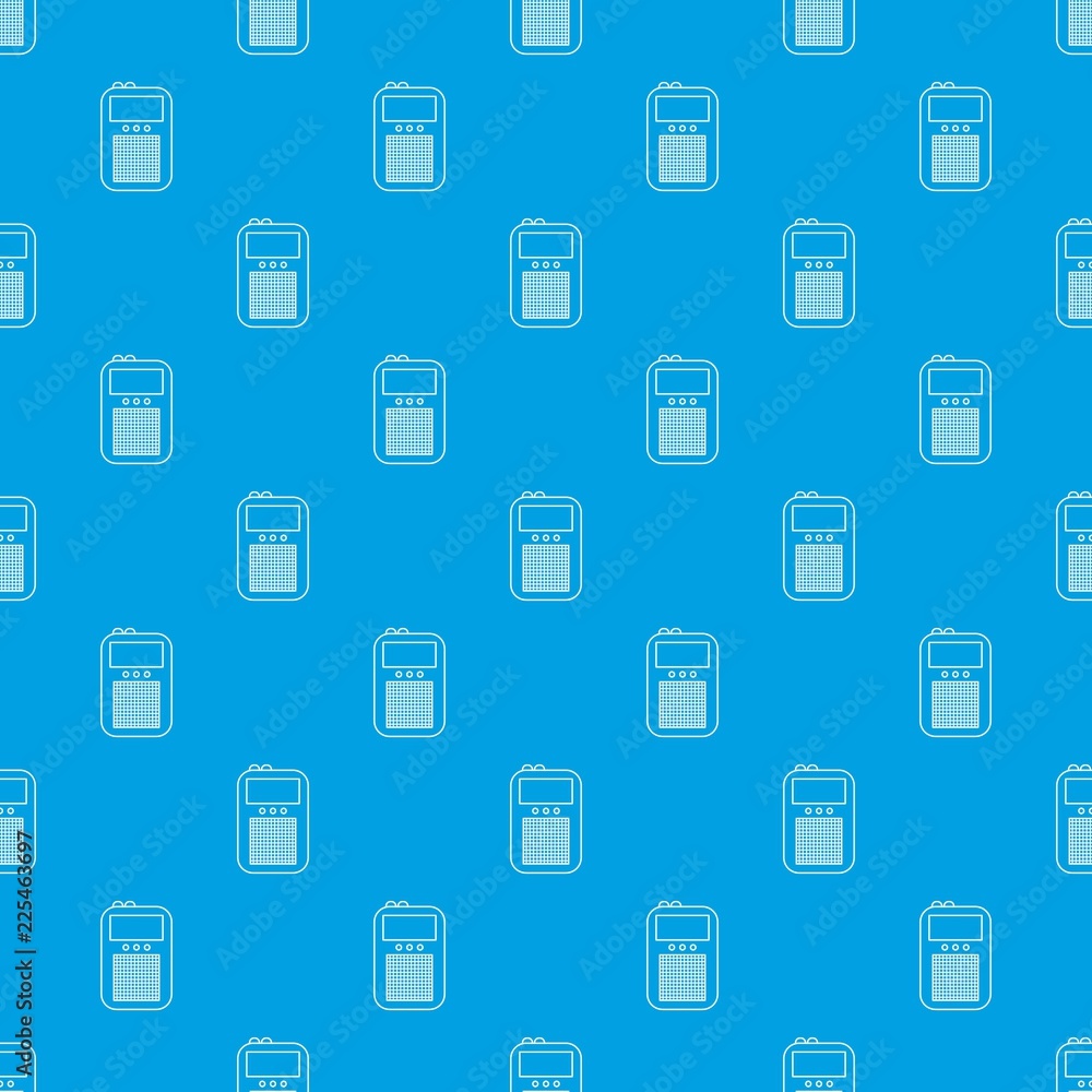Poster portable radio pattern vector seamless blue repeat for any use