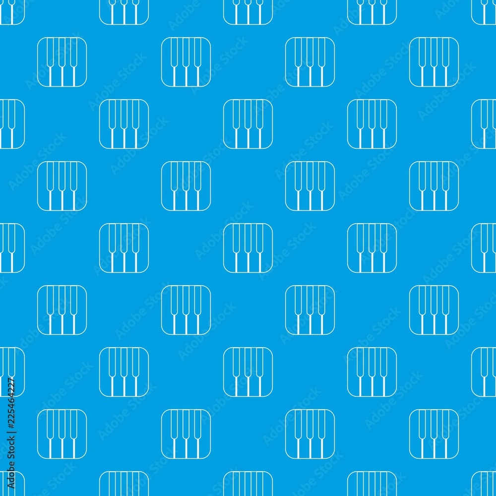 Poster piano keys pattern vector seamless blue repeat for any use