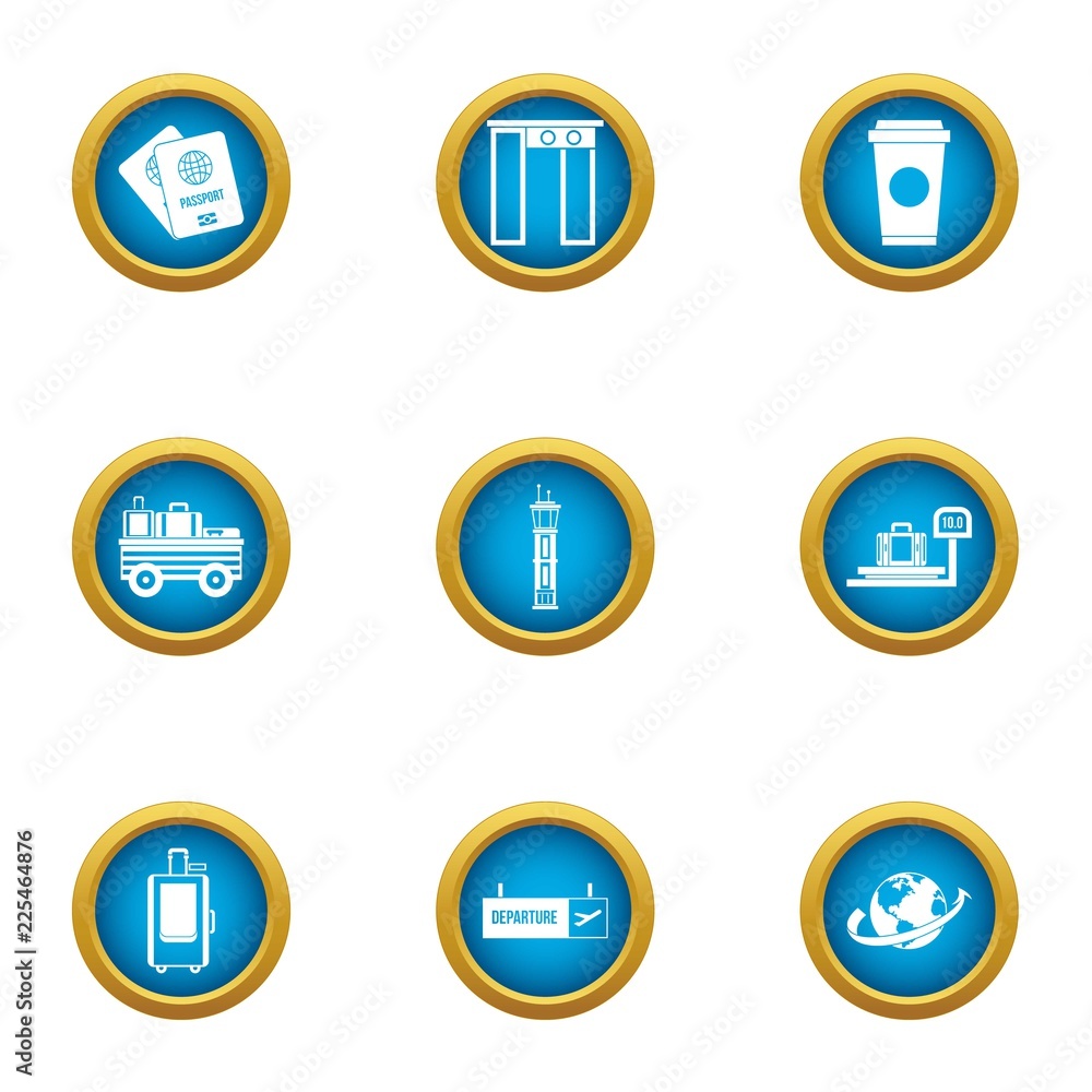 Poster crossing icons set. flat set of 9 crossing vector icons for web isolated on white background