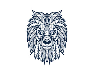 Line Art Head Lion Sign Symbol Icon Animal Logo Vector