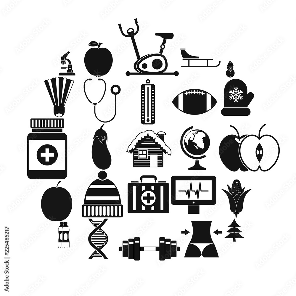 Poster good health icons set. simple set of 25 good health vector icons for web isolated on white backgroun