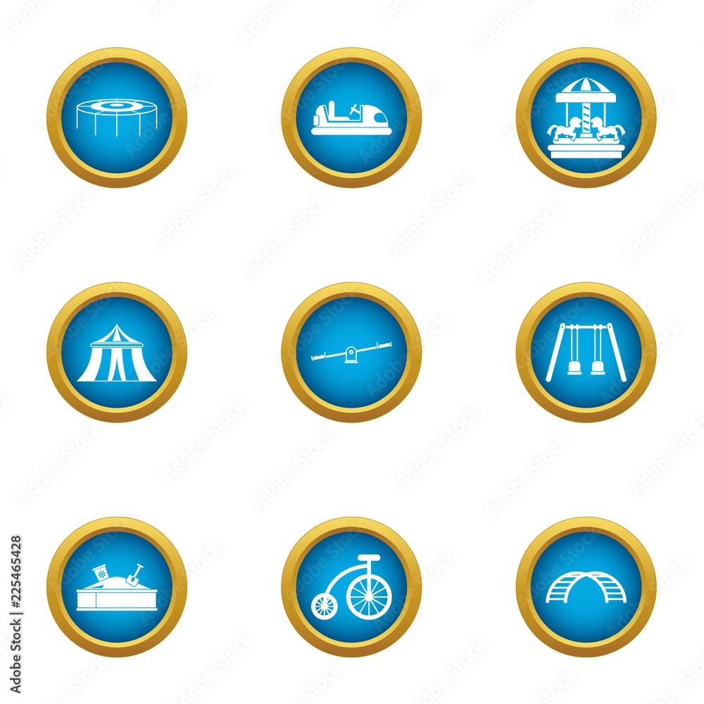 Poster jump icons set. flat set of 9 jump vector icons for web isolated on white background