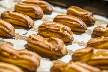 Fresh eclair from the oven