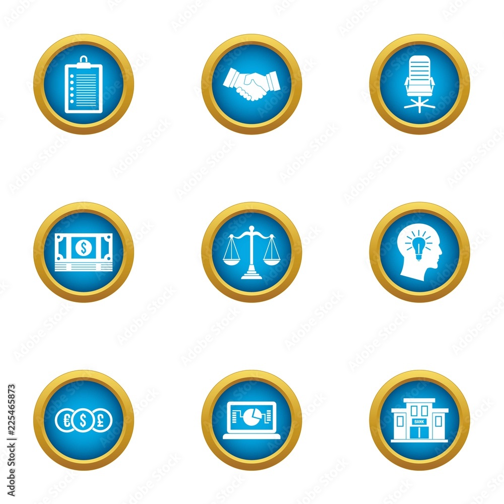 Poster lucre icons set. flat set of 9 lucre vector icons for web isolated on white background