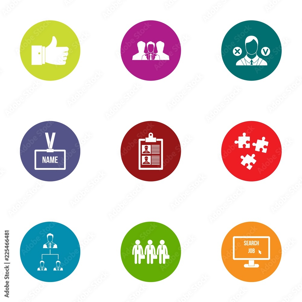 Poster team world icons set. flat set of 9 team world vector icons for web isolated on white background