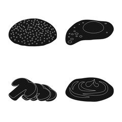 Vector design of burger and sandwich sign. Collection of burger and slice stock symbol for web.