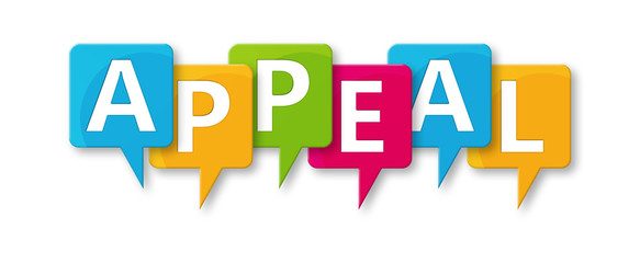 Appeal - letters written in beautiful boxes on white background