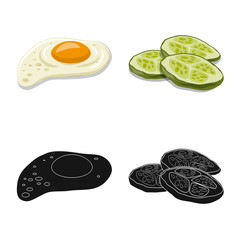 Vector illustration of burger and sandwich logo. Collection of burger and slice stock symbol for web.