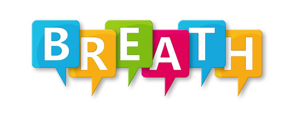 Breath - letters written in beautiful boxes on white background