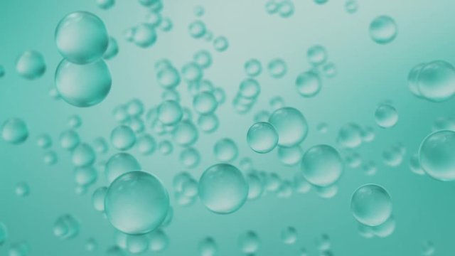 Green glass spheres abstract seamless loop background 