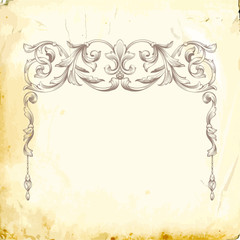 Vector baroque of vintage elements for design. 