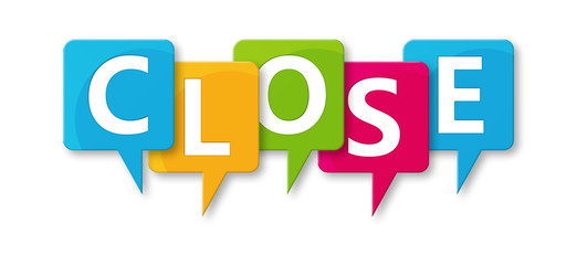 Close - letters written in beautiful boxes on white background