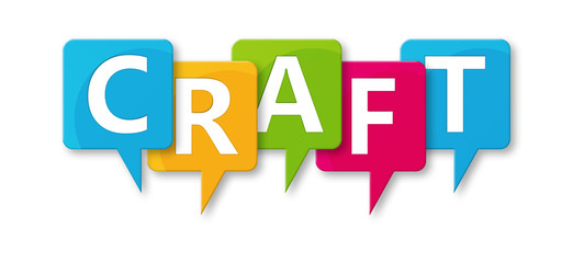 Craft - letters written in beautiful boxes on white background