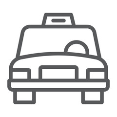 Taxi line icon, traffic and car, cab sign, vector graphics, a linear pattern on a white background.