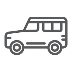 Suv line icon, transport and auto, car sign, vector graphics, a linear pattern on a white background.
