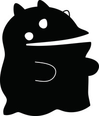 Black Cartoon tiny monster vector