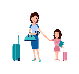 Passport Control in Airport Vector Illustration