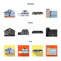 Vector design of building and front logo. Set of building and roof vector icon for stock.