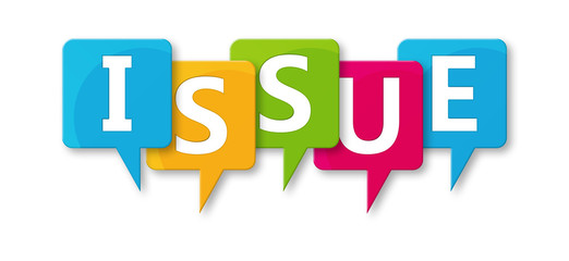 Issue - letters written in beautiful boxes on white background