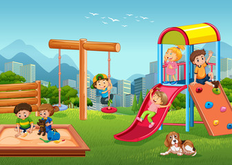 Children playing at playground
