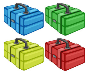 Different tool box on white background