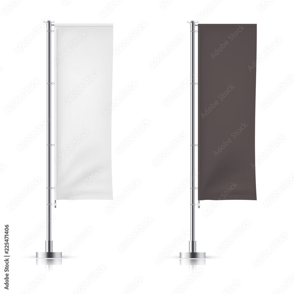 Wall mural vector set of different types banner flag