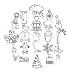 Stuff icons set. Outline set of 25 stuff vector icons for web isolated on white background