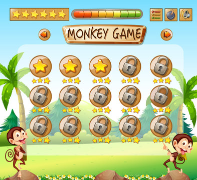Monkey game jungle template