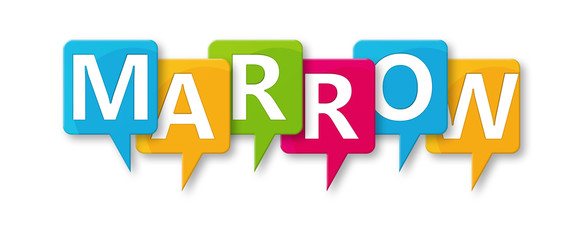 Marrow - letters written in beautiful boxes on white background