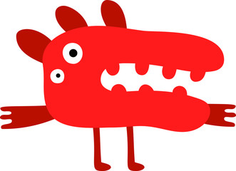 Cartoon tiny monster vector
