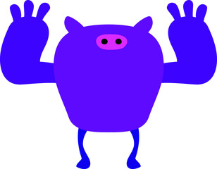 Cartoon tiny monster vector