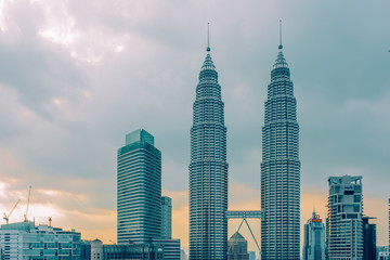 Fototapeta na wymiar Twilight over Kuala Lumpur skyline