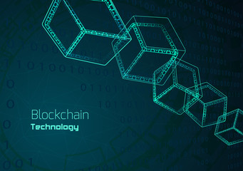  Background with the inscription blockchain technology.