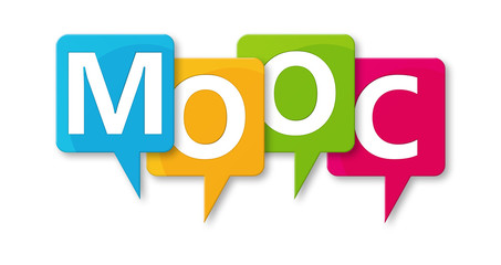 Mooc - letters written in beautiful boxes on white background