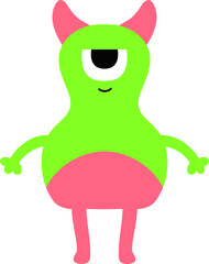 Cartoon tiny monster vector