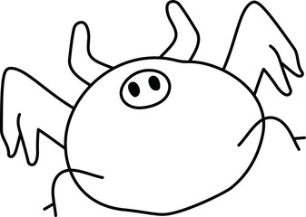 White cartoon cute monster vector