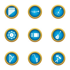Chime icons set. Flat set of 9 chime vector icons for web isolated on white background