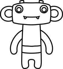 White cartoon cute monster vector