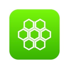 Little honeycomb icon digital green for any design isolated on white vector illustration