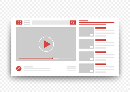 View video clips in the browser window. Vector Online video template.