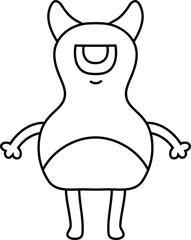 White cartoon cute monster vector