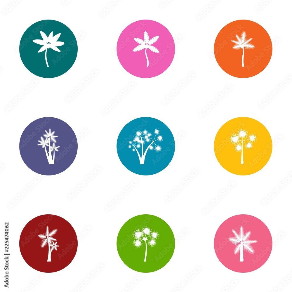 Poster florescence icons set. flat set of 9 florescence vector icons for web isolated on white background