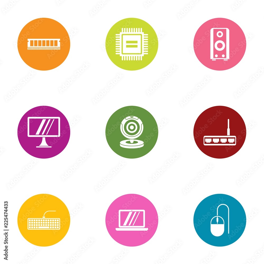 Poster filmmaking screen icons set. flat set of 9 filmmaking screen vector icons for web isolated on white 