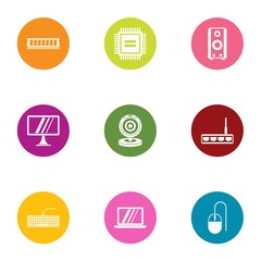 Filmmaking screen icons set. Flat set of 9 filmmaking screen vector icons for web isolated on white background