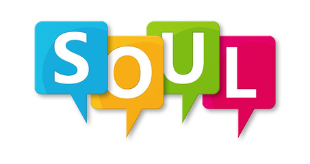 Soul - letters written in beautiful boxes on white background