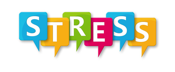 Stress - letters written in beautiful boxes on white background