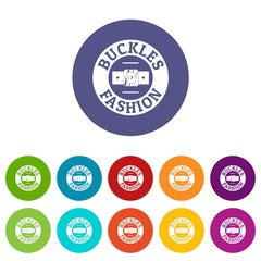 Buckle fashion icons color set vector for any web design on white background